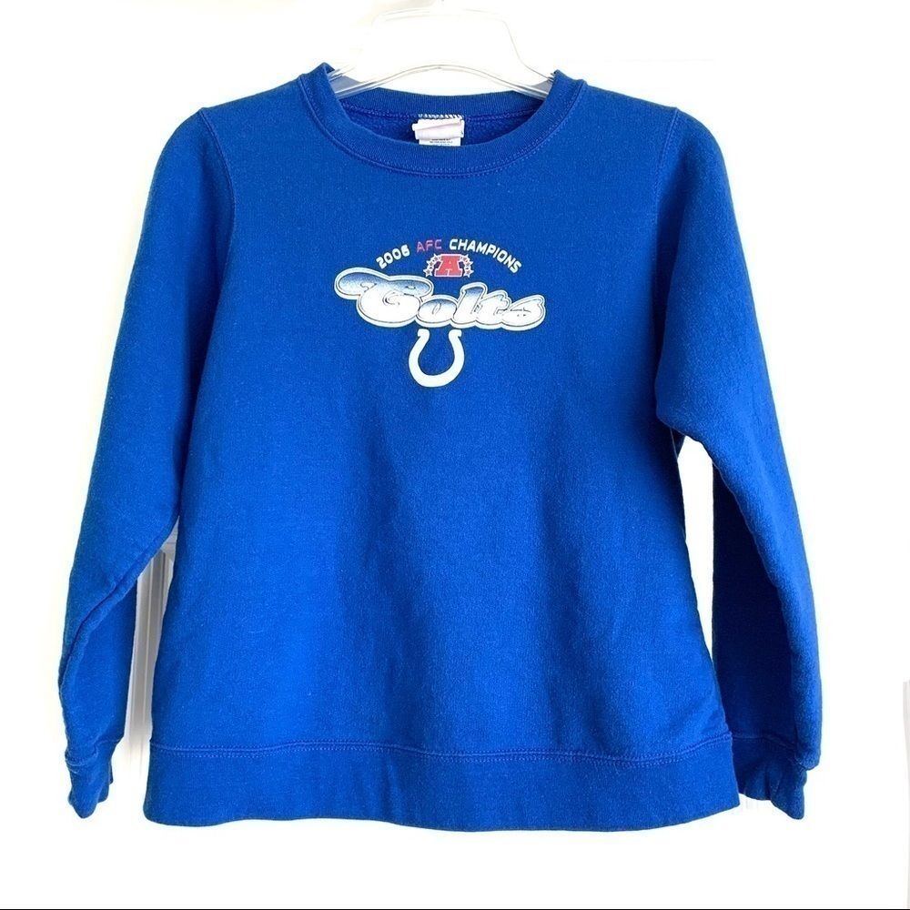 NFL Colts Long Sleeve Blue Sweatshirt 2006 AFC Champions size Girls Medium